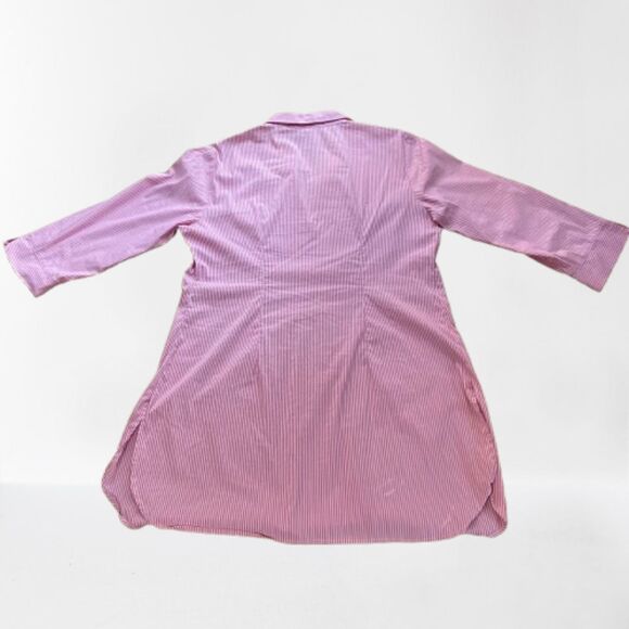 Lightweight Narrow Striped Tunic Blouse in Preppy Pink Size: L - Picture 7 of 8